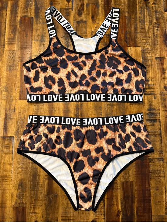 unmarked Other - 🍒LOVE brown Leopard print two-piece set NWOT sz 2XL bralette sleepwear sexy